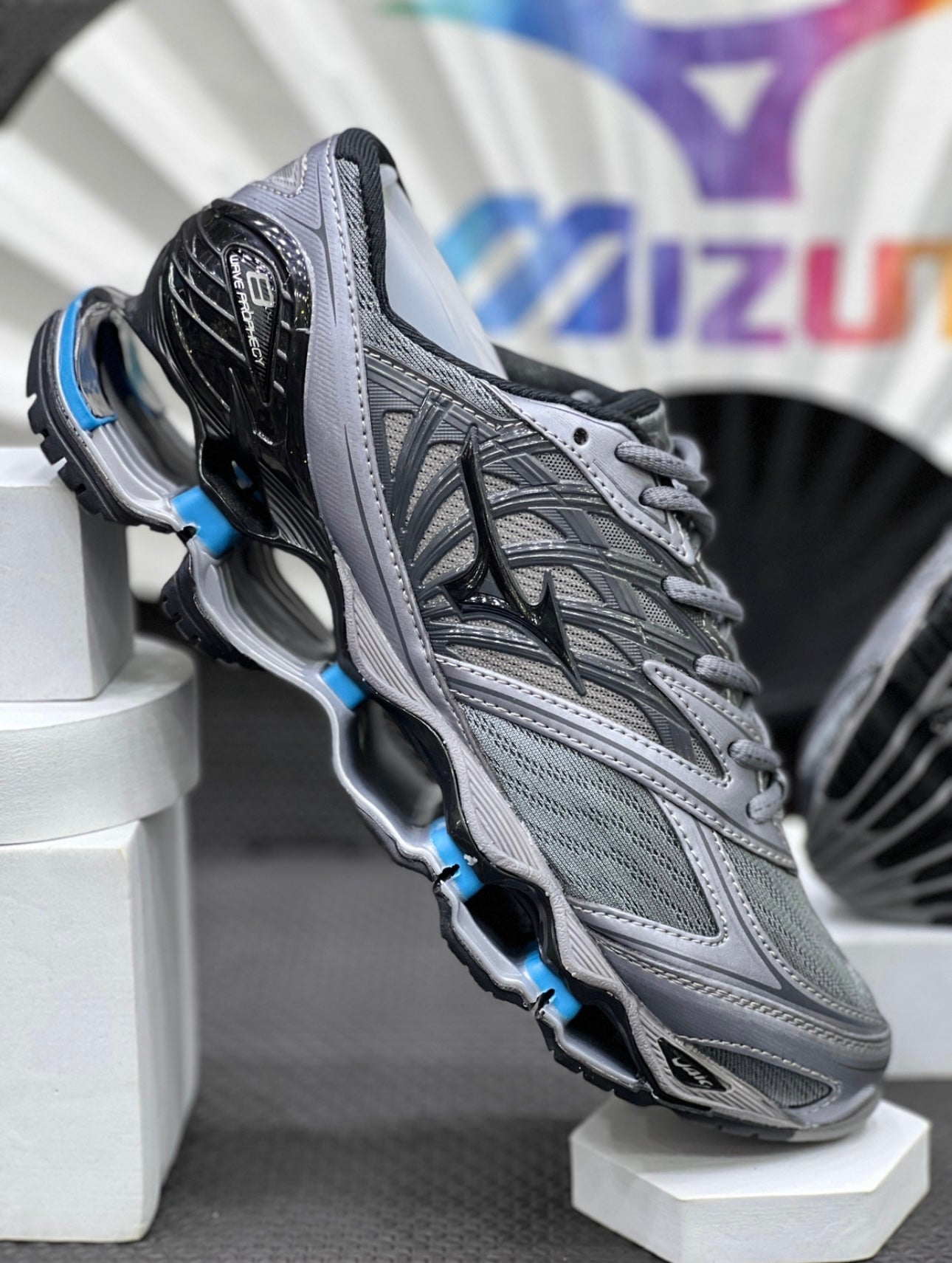 Mizuno Prophecy 8 “Cinza com turquesa” (pronta entrega)